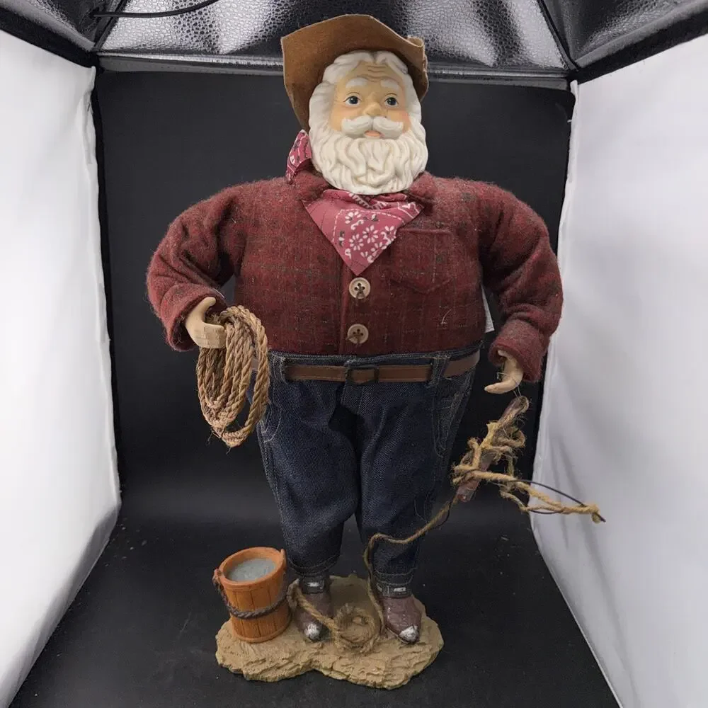 Western Christmas Santa Handcrafted Cowboy Doll 16
